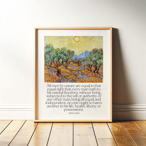 John Locke Quote, Equality, Natural Rights, Freedom, Enlightenment Quote Print For Office, Classroom, Print Or #2014, Unframed Poster Size 12x18