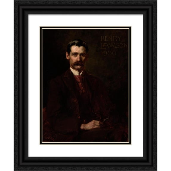 John Longstaff 15x18 Black Ornate Wood Framed Double Matted Museum Art Print Titled - Henry Lawson (1900)