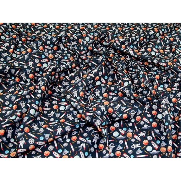 John Louden 100% Cotton Fabric Navy - per yard