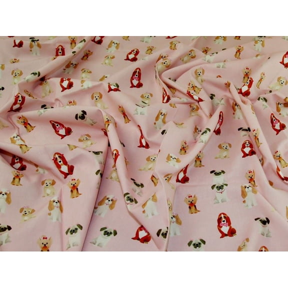 John Louden 100% Cotton Fabric Pink - per yard