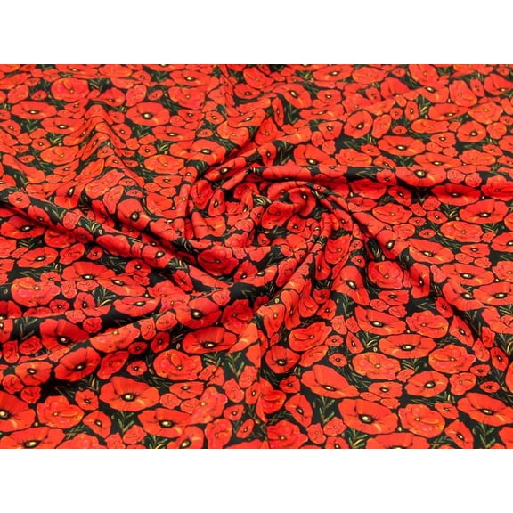 John Louden 100% Cotton Fabric Red - per yard