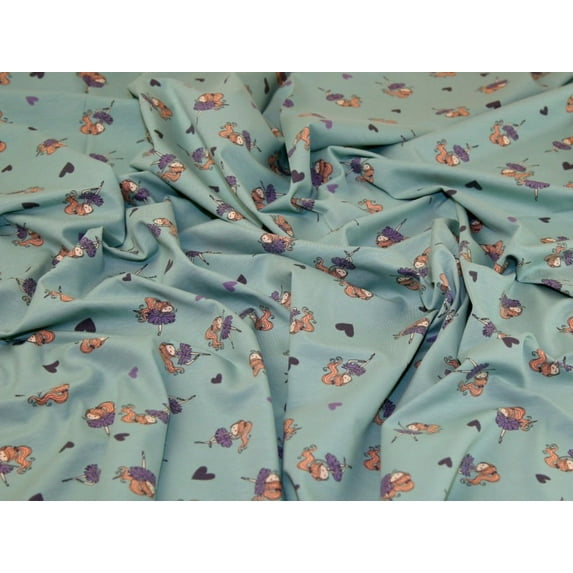 John Louden Cotton Jersey Stretch Knit Fabric Green - per yard