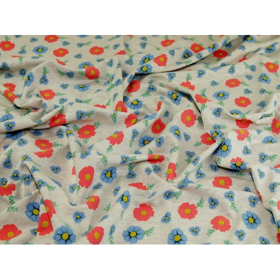 John Louden Fleece Back Sweatshirt Stretch Knit Fabric Ecru - per yard