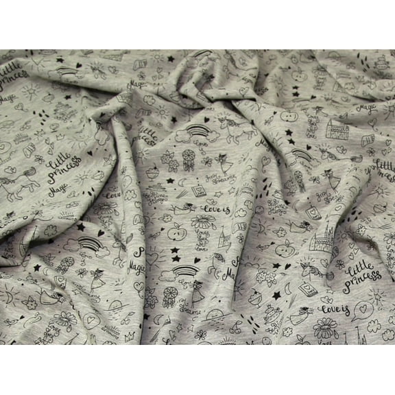 John Louden Glow In The Dark Jersey Stretch Knit Fabric Grey - per yard