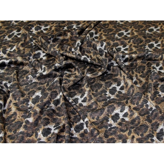 John Louden Lurex Sweater Knit Stretch Fabric Brown - per yard