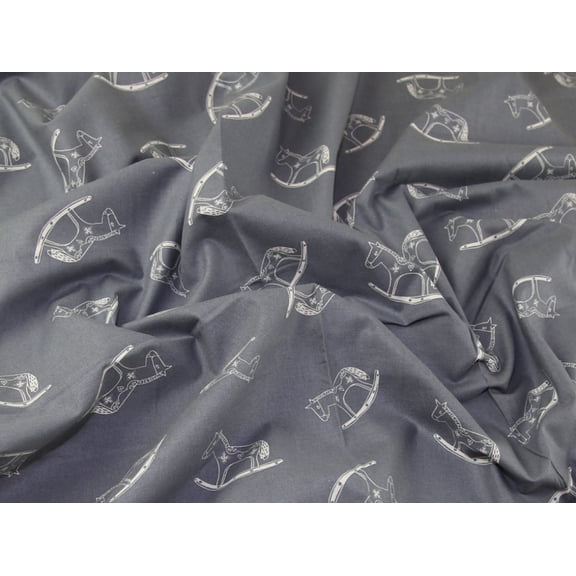 John Louden Printed 100% Cotton Calico Fabric Natural on Grey - per yard
