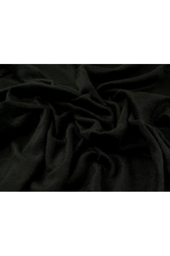 Wool Fur Coating Fabric Black - per yard