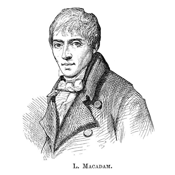 John Loudon Mcadam N(1756-1836). Scottish Engineer. Wood Engraving English 1874. Poster Print by