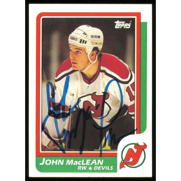 John MacLean Autographed 1986-87 Topps Rookie Card #37 New Jersey Devils SKU #254720