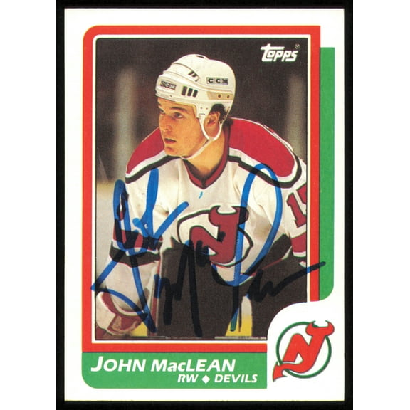 John MacLean Autographed 1986-87 Topps Rookie Card #37 New Jersey Devils SKU #254721