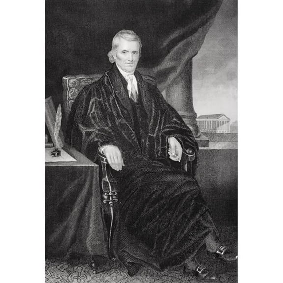 John Marshall 1755-1835 American Patriot, Politician & Jurist Chief Justice of Supreme Court & Principal Founder of U.S. Constitutional Law System From Painting by Alonzo Chappel Poster Print,