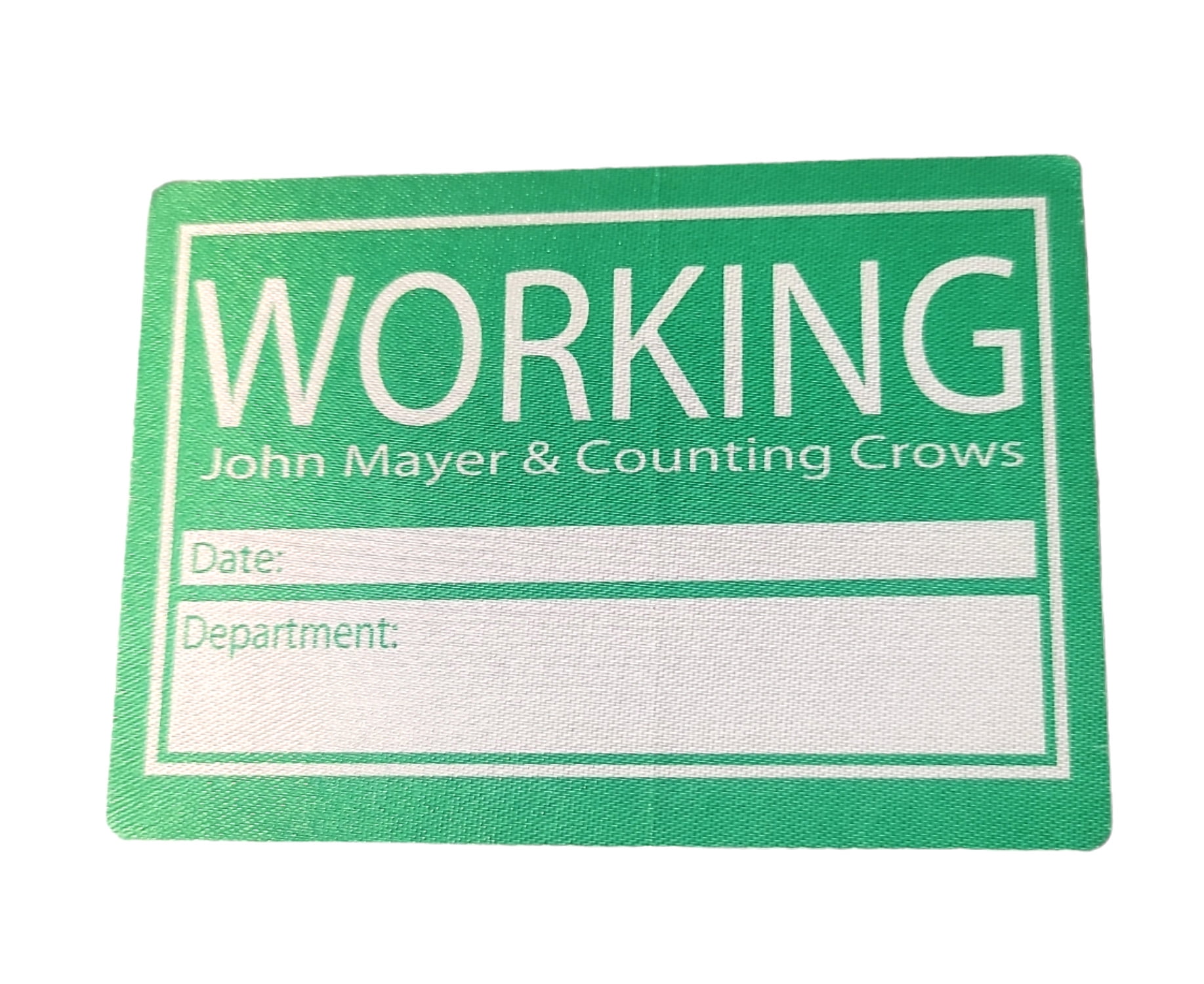 John Mayer Counting Crows Backstage Pass OTTO Green