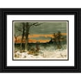 thumbnail image 1 of John Mazzanovich 14x11 Black Ornate Wood Framed Double Matted Museum Art Print Titled: Winter, 1 of 5