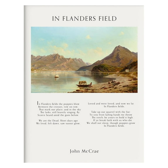 John McCrae Poem Art Print Serene Mountain Landscape Wall Decor Inspirational Poetry Poster For Home And Office Timeless Wall Art For Living Rooms Bedrooms And Study Areas Classic Artwork