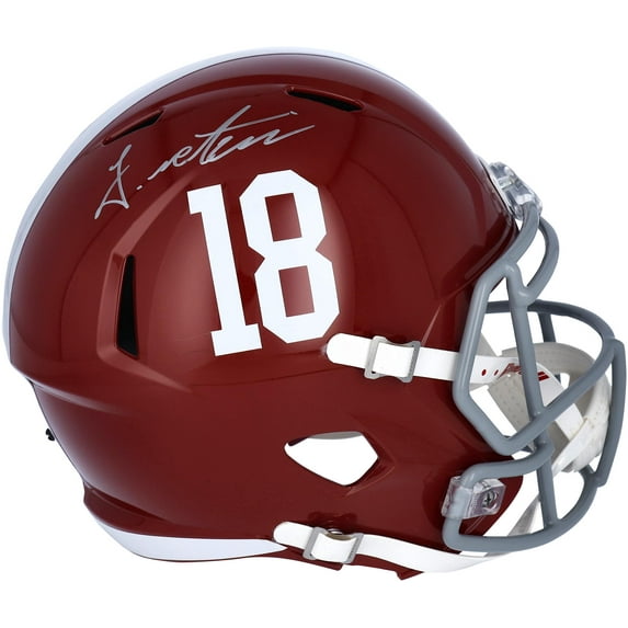 John Metchie Alabama Crimson Tide Autographed Riddell #18 Speed Replica Helmet - Fanatics Authentic Certified