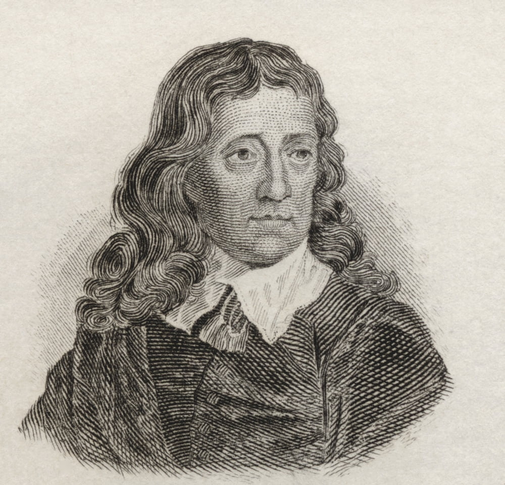 John Milton 1608 To 1674 English Poet Polemicist And Civil Servant From Crabbs Historical Dictionary Published 1825 Canvas Art - Ken Welsh Design Pics (15 x 14)