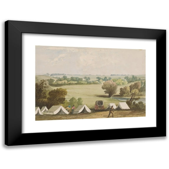 John Mix Stanley 18x14 Black Modern Framed Museum Art Print Titled - Maple River (1854)