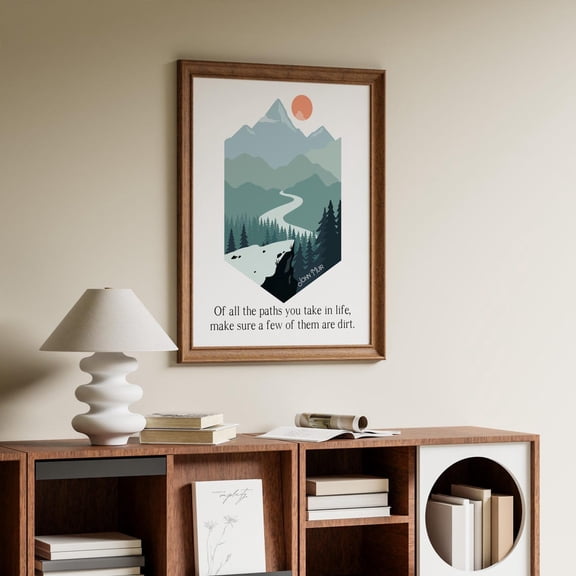 John Muir Paths Quote Wall Art Print, Unframed Paper Poster 8x10in