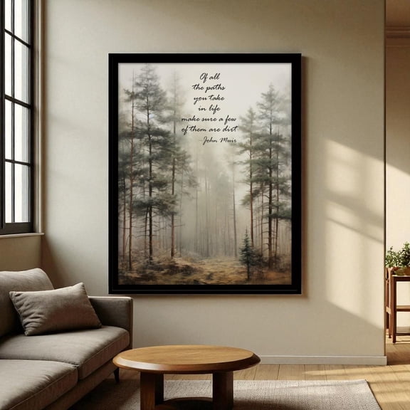 John Muir Quote Wall Art Wilderness Landscape Poster Poster All The Paths A Few Are Dirt Nature Jmt Outdoor Inspired Adventure Decor Gift, Poster Only