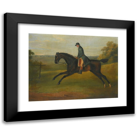 John Nost Sartorius 18x15 Black Modern Framed Museum Art Print Titled - A Hunter Being Excercised By A Groom (1787)
