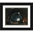 thumbnail image 1 of John O'Brien Inman 14x12 Black Ornate Wood Framed Double Matted Museum Art Print Titled: Cave Scene, 1 of 5