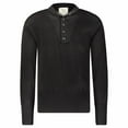 thumbnail image 1 of John Ownbey Co. Men's Military Style 5 Button Sweater, 100% Knitted Wool, Made in USA, Black, Size Small, 1 of 3