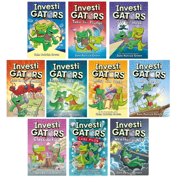 John Patrick Green InvestiGators 10 Books Collection Set Kids Graphic Novels, Mystery, Adventure, Humor & Action Stories