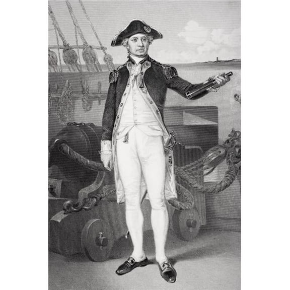 John Paul Jones 1742-1792 American Revolution Naval Officer And A Founder Of The United States Navy From Painting By A 1