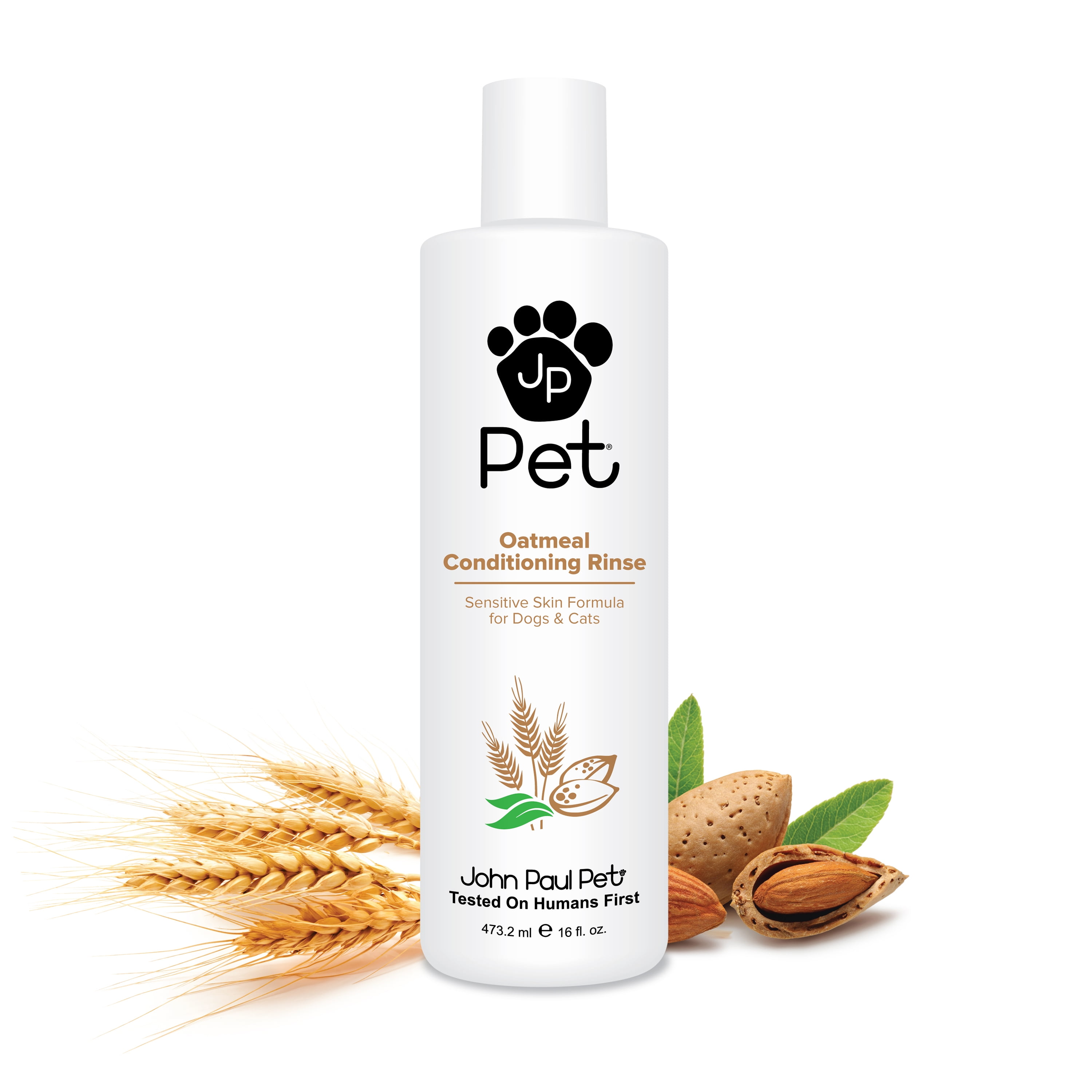 John Paul Pet Oatmeal Conditioning Rinse for Dogs and Cats, Soothing Sensitive Skin Formula, Moisturizes and Revitalizes Dry Skin and Fur, 16-Ounce