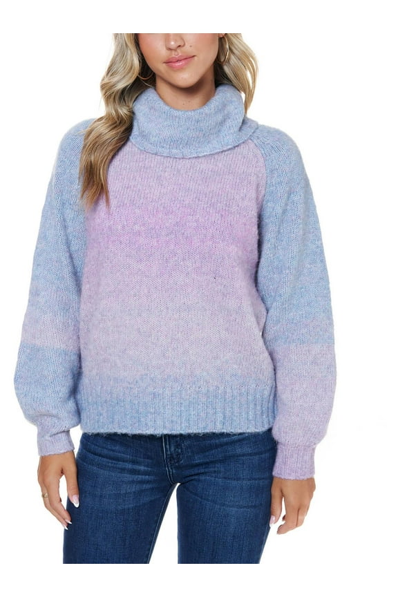 Womens Wool Blend Ombre Turtleneck Sweater