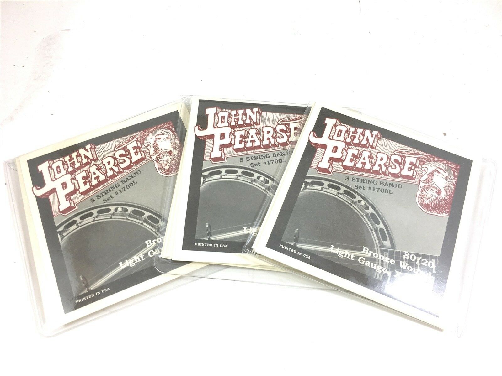 John Pearse Banjo Strings 3 Pack 80/20 Bronze Wound Light Gauge Extra Long