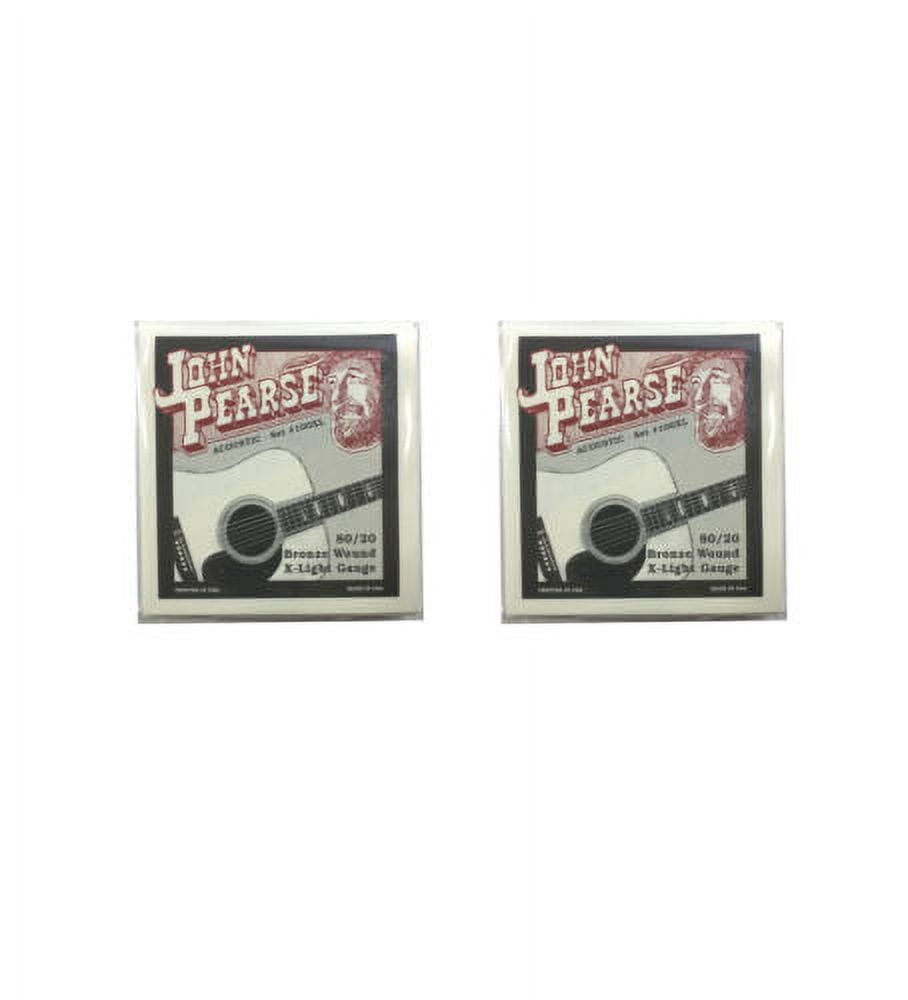 John Pearse Guitar Strings 2 Pack Acoustic 80/20 Bronze Wound Extra Light #100XL
