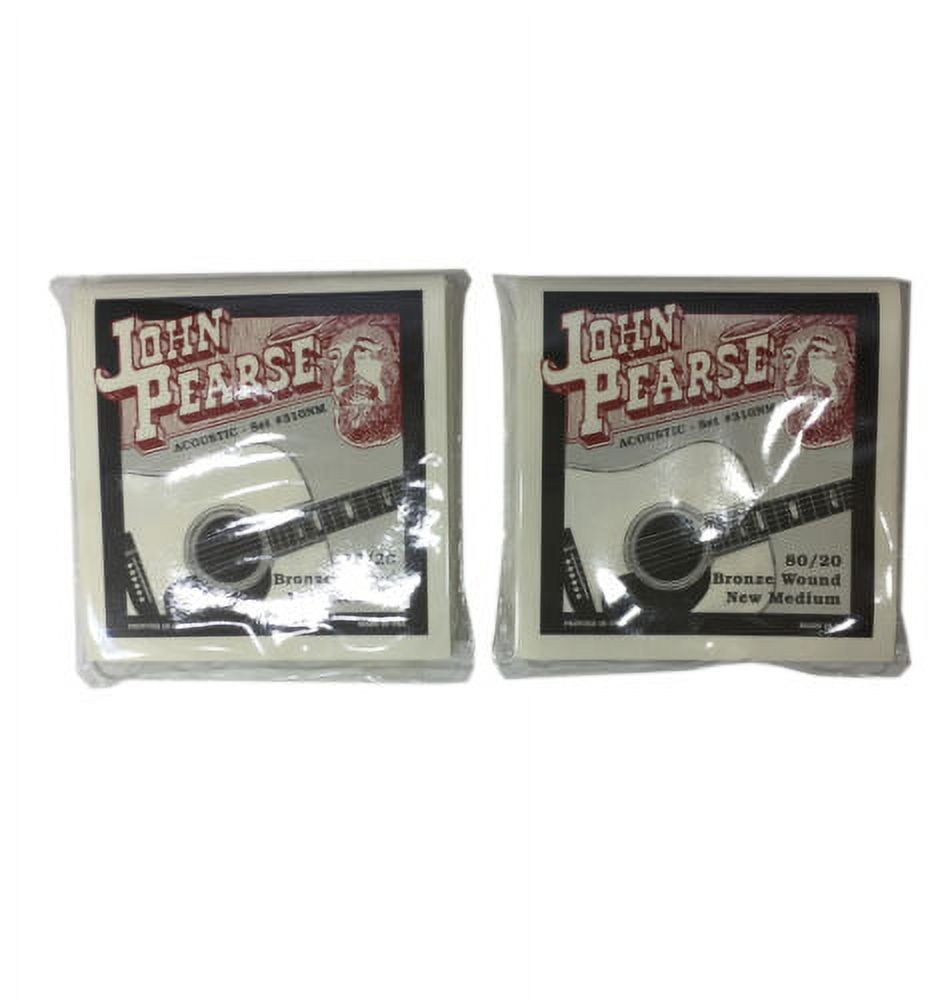 John Pearse Guitar Strings 2-Pack Acoustic New Medium #310NM Bronze