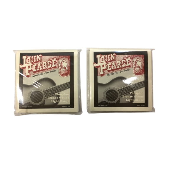 John Pearse Guitar Strings 2-Pack Acoustic Phosphor Bronze #600L Light