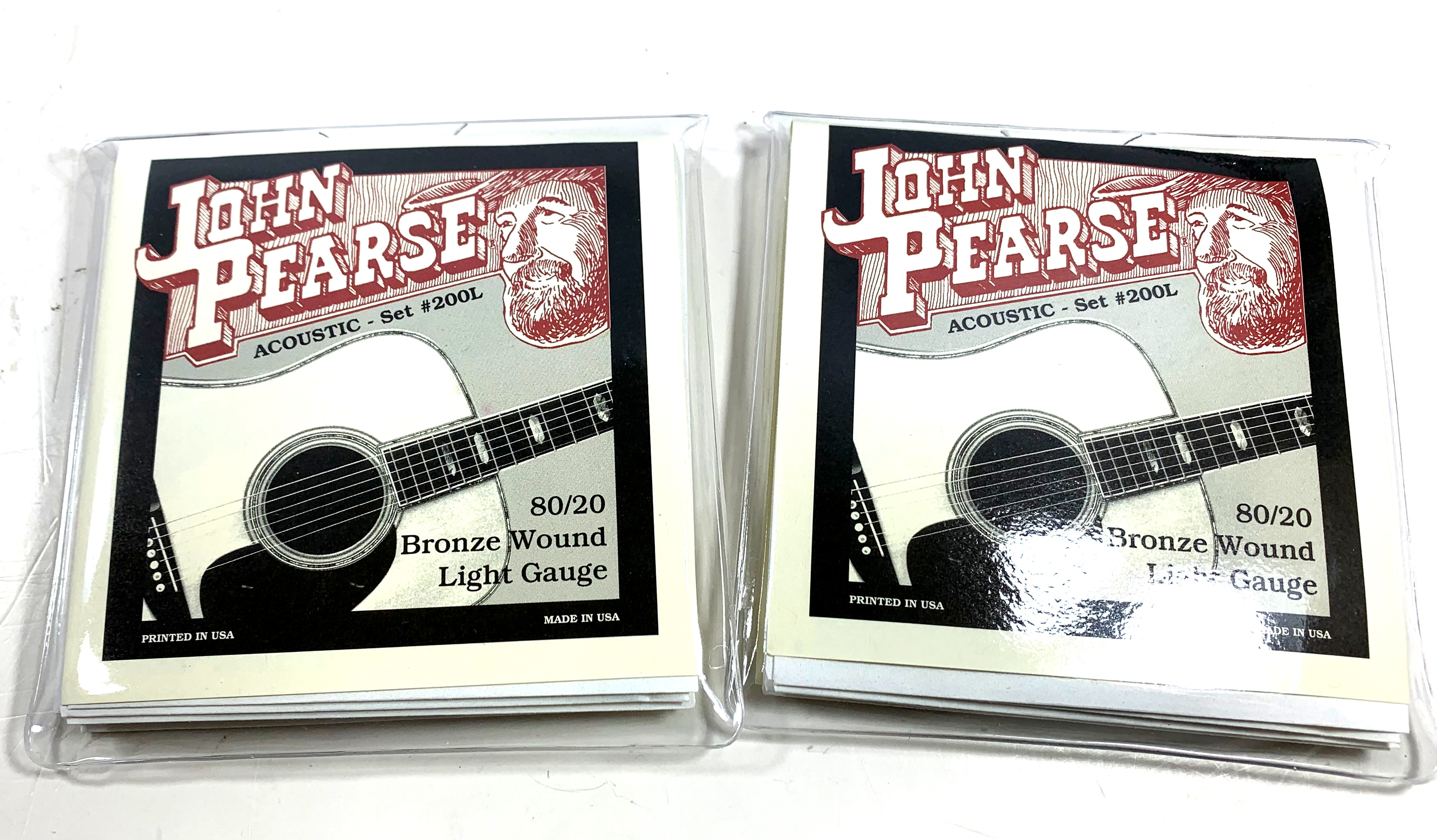 John Pearse Guitar Strings 2-Packs Acoustic 80/20 Bronze Wound Light #200L