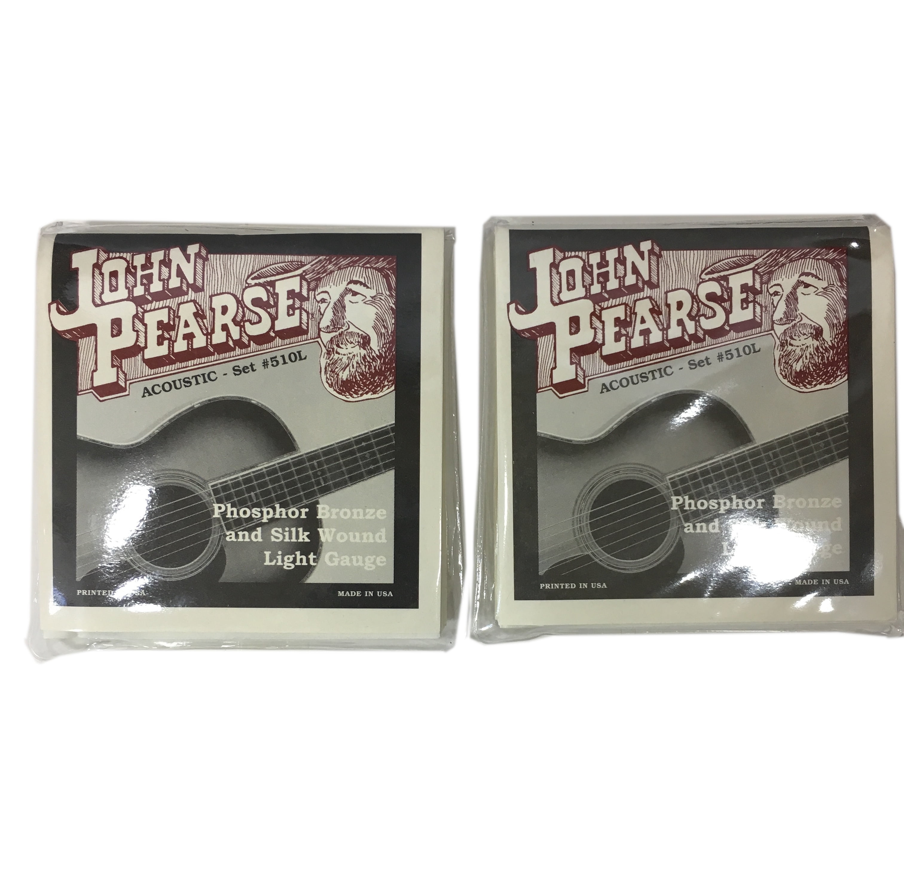 John Pearse Guitar Strings 2 Sets Acoustic Silk Wound Phos Bronze #510L