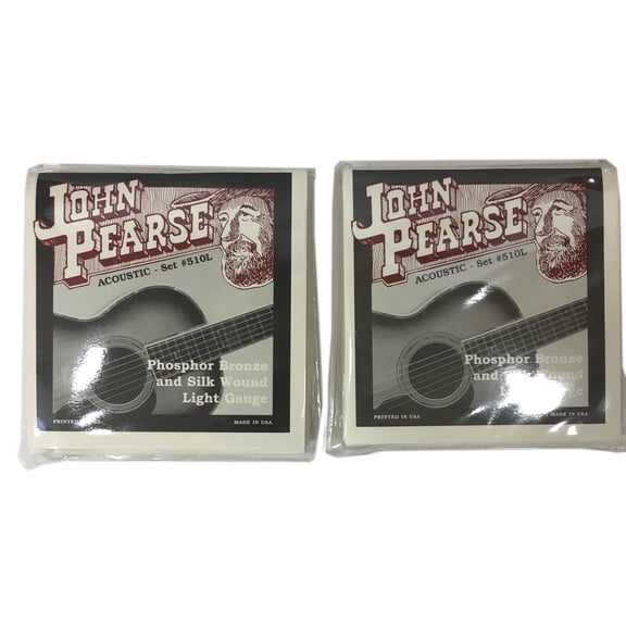 John Pearse Guitar Strings 2 Sets Acoustic Silk Wound Phos Bronze #510L