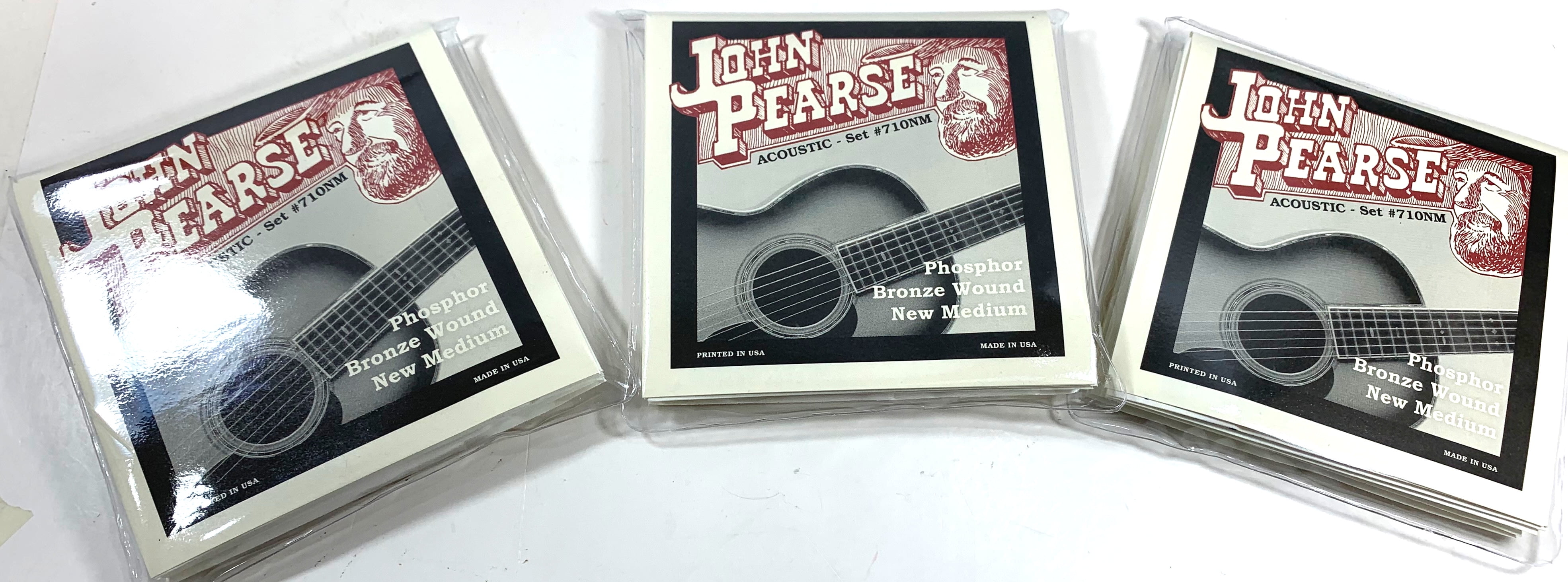 John Pearse Guitar Strings 3-Pack AcousticPhosphor Bronze Wound New Medium 710NM