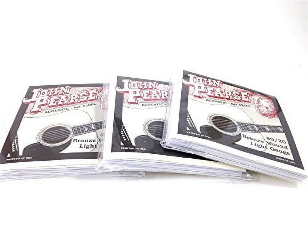 John Pearse Guitar Strings 3-Packs Acoustic 80/20 Bronze Wound Light #200L