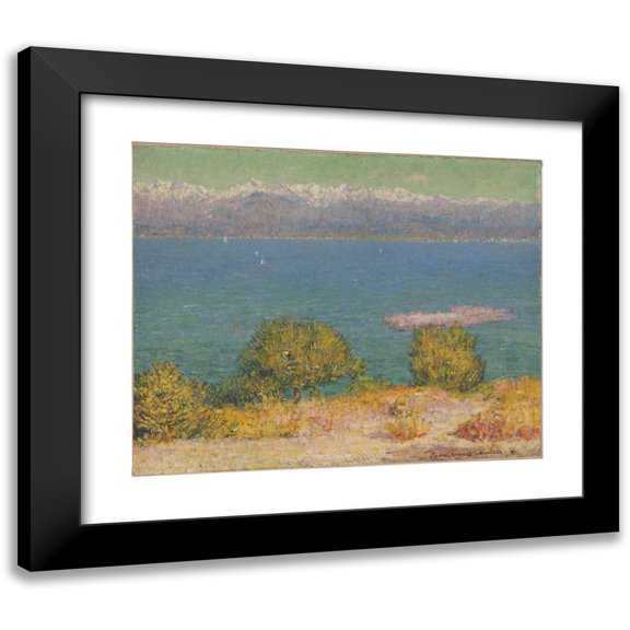 John Peter Russell 14x12 Black Modern Framed Museum Art Print Titled - Landscape, Antibes (The Bay of Nice)