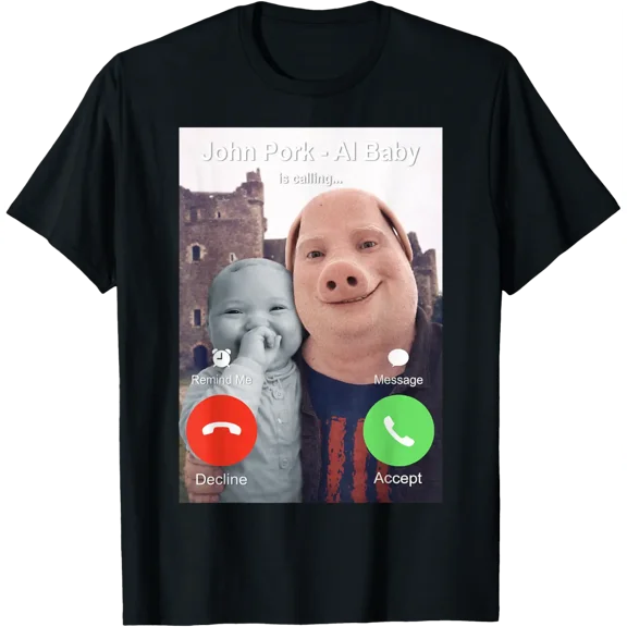 John Pork And Ai Baby Is Calling Brainrot T-Shirt