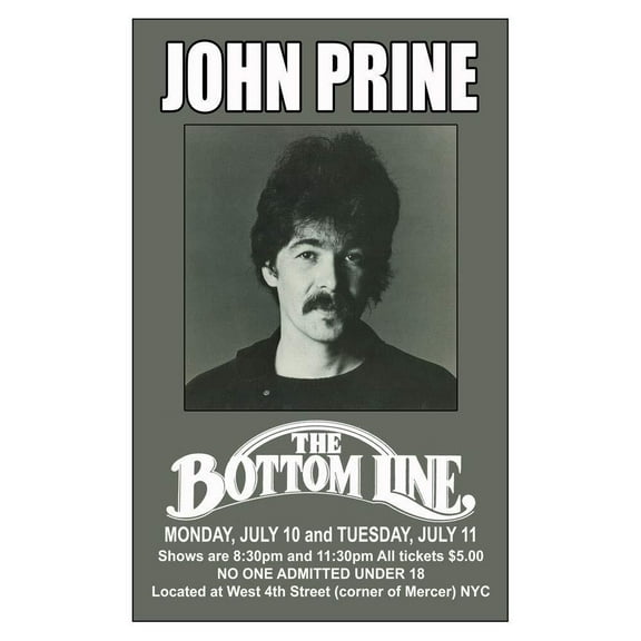 John Prine Replica 1978 Concert Poster