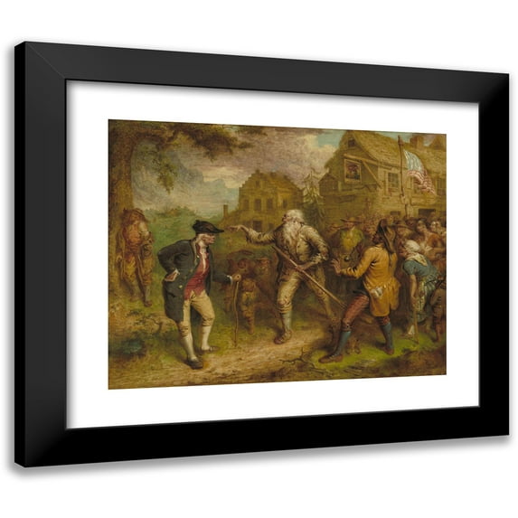 John Quidor 14x12 Black Modern Framed Museum Art Print Titled - The Return of Rip Van Winkle (1849)