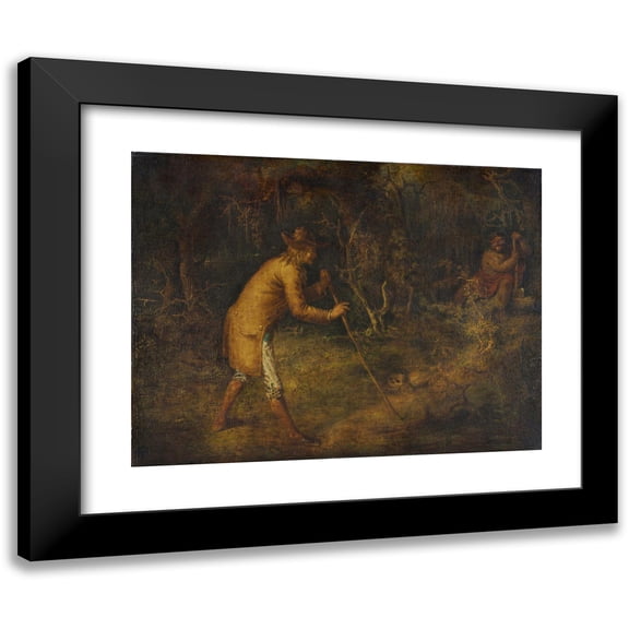 John Quidor 24x19 Black Modern Framed Museum Art Print Titled - The Devil and Tom Walker (1856)