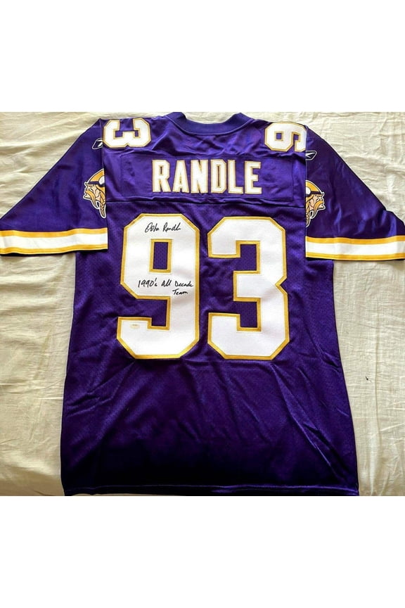 John Randle autographed Minnesota Vikings Reebok jersey inscribed 1990's All Decade Team (Schwartz)
