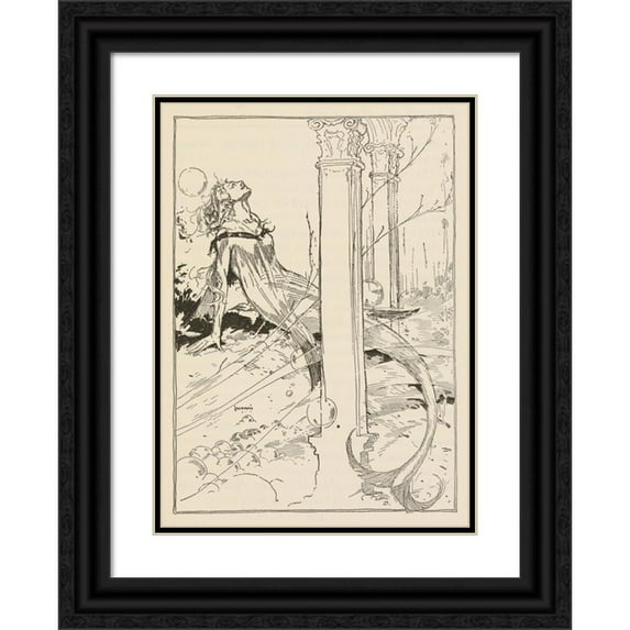 John Rea Neill 11x14 Black Ornate Wood Framed Double Matted Museum Art Print Titled: The Sea Fairies Pl 25 (1911)