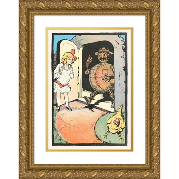 John Rea Neill 11x14 Gold Ornate Wood Frame and Double Matted Museum Art Print Titled - Ozma of Oz Pl 11 (1907)