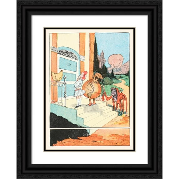 John Rea Neill 18x24 Black Ornate Framed Double Matted Museum Art Print Titled: Ozma of Oz Pl 15 (1907)