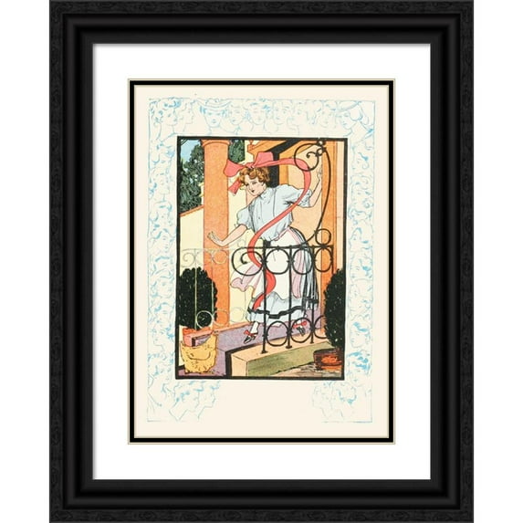 John Rea Neill 18x24 Black Ornate Framed Double Matted Museum Art Print Titled: Ozma of Oz Pl 16 (1907)