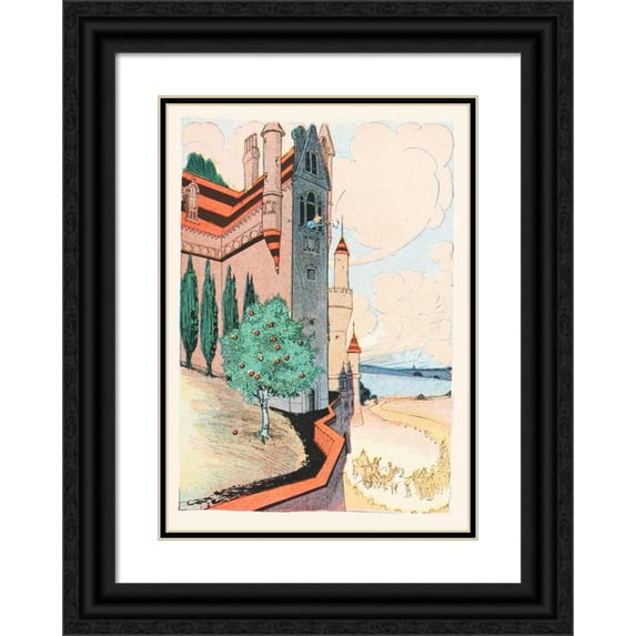 John Rea Neill 18x24 Black Ornate Framed Double Matted Museum Art Print Titled: Ozma of Oz Pl 20 (1907)